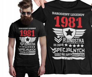 KOSZULKA NA 40 urodziny 1981 z datą 40 50 PREZENT