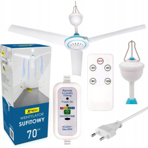 Wiatrak Wentylator Sufitowy 70 Cm 275obr/min + Pilot