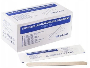 Szpatułki Laryngologiczne Drewniane Jałowe 100 Szt