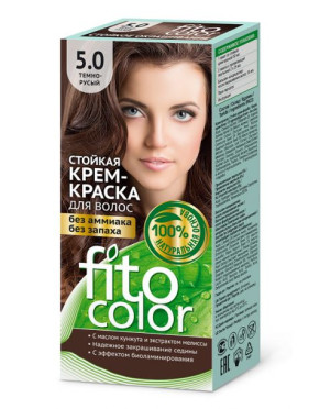 Farba krem do włosów ciemny brąz 5.0 75g Fitocolor