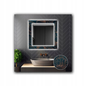 Lustro Kwadratowe Dekoracyjne LED 05 80x80cm