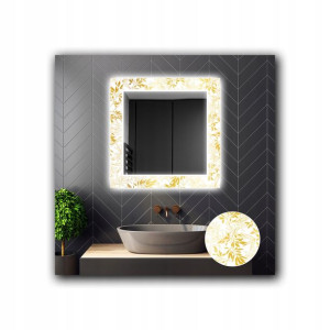Lustro Kwadratowe Dekoracyjne LED 08 90x90cm