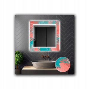 Lustro Kwadratowe Dekoracyjne LED 11 100x100cm