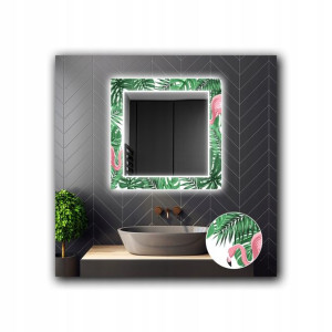 Lustro Kwadratowe Dekoracyjne LED 12 80x80cm