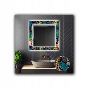 Lustro Kwadratowe Dekoracyjne LED 18 60x60cm