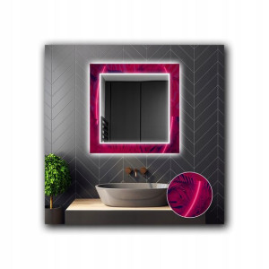 Lustro Kwadratowe Dekoracyjne LED 20 90x90cm