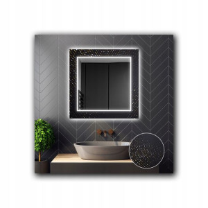 Lustro Kwadratowe Dekoracyjne LED 22 80x80cm