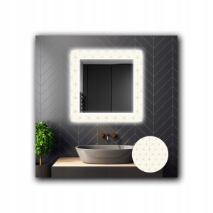 Lustro Kwadratowe Dekoracyjne LED 25 90x90cm