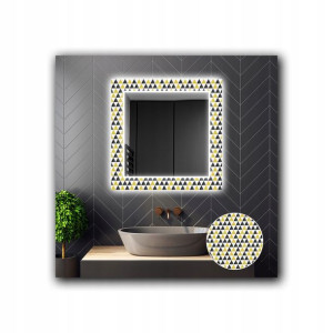 Lustro Kwadratowe Dekoracyjne LED 27 80x80cm