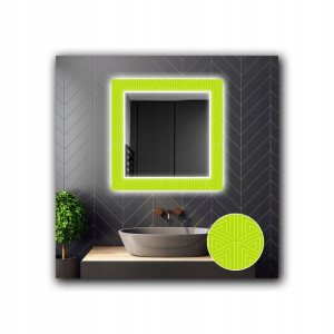 Lustro Kwadratowe Dekoracyjne LED 28 70x70cm