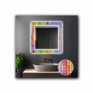 Lustro Kwadratowe Dekoracyjne LED 33 100x100cm