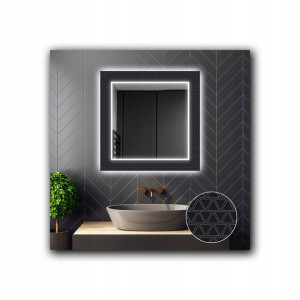 Lustro Kwadratowe Dekoracyjne LED 35 90x90cm
