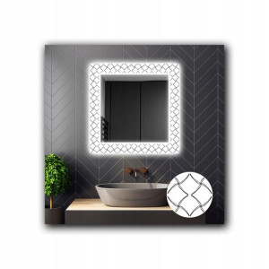 Lustro Kwadratowe Dekoracyjne LED 37 60x60cm