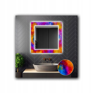 Lustro Kwadratowe Dekoracyjne LED 39 100x100cm