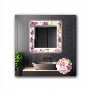 Lustro Kwadratowe Dekoracyjne LED 40 70x70cm