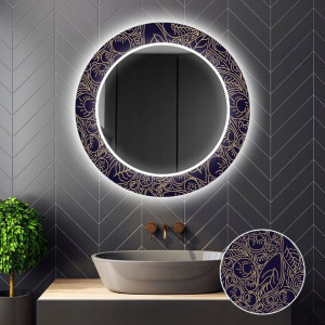 Lustro Okrągłe Dekoracyjne LED 09 100cm