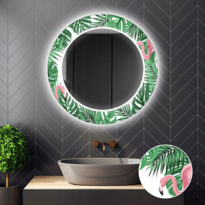Lustro Okrągłe Dekoracyjne LED 12 80cm