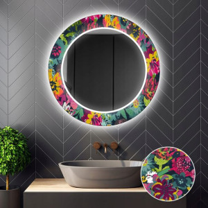 Lustro Okrągłe Dekoracyjne LED 14 80cm