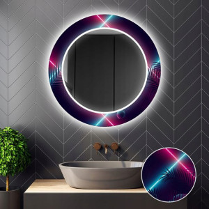 Lustro Okrągłe Dekoracyjne LED 16 80cm