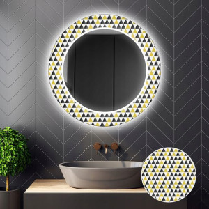 Lustro Okrągłe Dekoracyjne LED 27 70cm