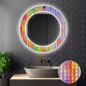 Lustro Okrągłe Dekoracyjne LED 33 80cm