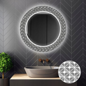 Lustro Okrągłe Dekoracyjne LED 34 90cm