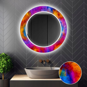 Lustro Okrągłe Dekoracyjne LED 39 60x60cm