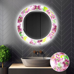 Lustro Okrągłe Dekoracyjne LED 40 70cm