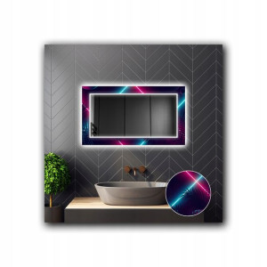 Lustro Łazienkowe Dekoracyjne LED 16 80x60