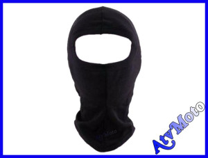 Kominiarka jedwabna BALACLAVA z dużym otworem - czarna