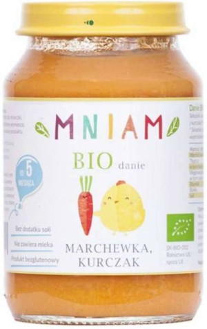 Danie marchewka - kurczak od 5 miesiąca 190 g - Mniam BIO Danie