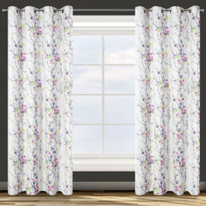 Zasłona Gotowa D91 Kelly 140 X 250 Cm Biały/różowy