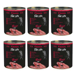 Pakiet Fitmin For Life Beef Pate Karma Dla Dorosłych Psów z Wołowiną 6 x 80