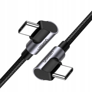 Kabel USB-C do USB-C kątowy UGREEN US323 PD Czarny