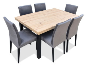 Stół 90x140 +2x35 artisan i 6 krzeseł tapicerowanych