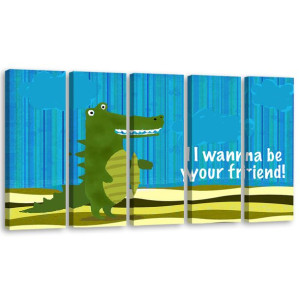 OBRAZ NA PŁÓTNIE Aligator Zwierzęta Natura 100x40