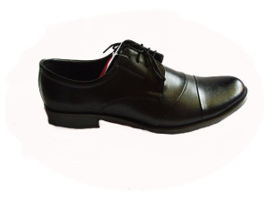 Skórzane BUTY MESKIE CZARNE szerokie  tęgość H 46