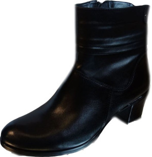 -30% BOTKI skóra szersze CZARNE obcas 5,5 CM 36