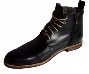 -30% Polskie skórzane trzewiki czarne wizytowe 42