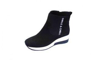 SKÓRZANE Sneakersy botki koturn 5 cm POLAR 39