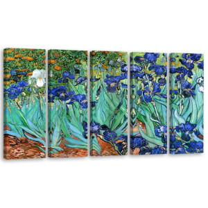 OBRAZ REPRODUKCJA 5 części Irysy Van Gogh 150x60