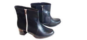 SKÓRZANE botki szeroka kostka cholewka 33 cm 39