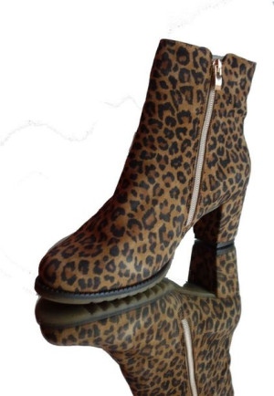 -30% BOTKI skóra szerokie pantera obcas 8 CM 42