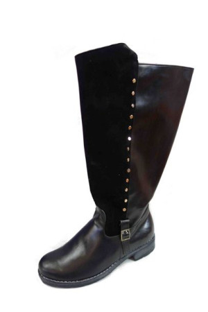 -20% SKÓRZANE KOZAKI szeroka CHOLEWKA 56 cm nr 41