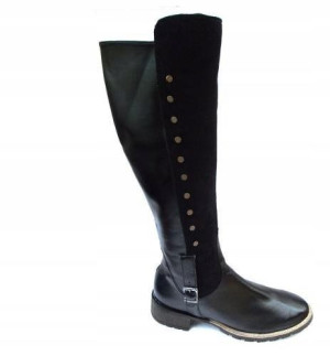 -20% skórzane KOZAKI  SZEROKA cholewka aż 43 cm nr 36
