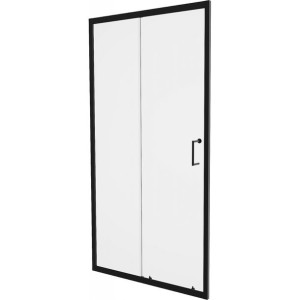 Mexen Apia drzwi prysznicowe rozsuwane 150 cm, transparent, czarne