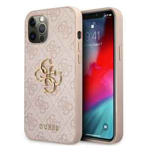 Guess nakładka do iPhone 12 Pro Max 6,7 GUHCP12L4GMGPI różowa hard case 4G