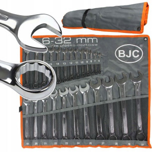 Zestaw Kluczy Płasko Oczkowych 25szt Klucze 6-32mm