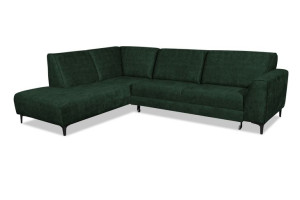 LEWY Duży zielony narożnik LUNA do salonu kanapa narożna sofa rogówka