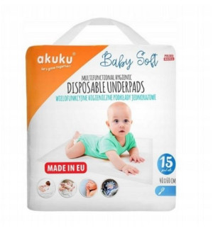 Akuku Baby Soft podkłady jednorazowe 40x60 15 szt.